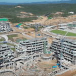 Plaza IKN dalam pembangunan tahap 1 yang ditargetkan rampung sebelum Agustus 2024