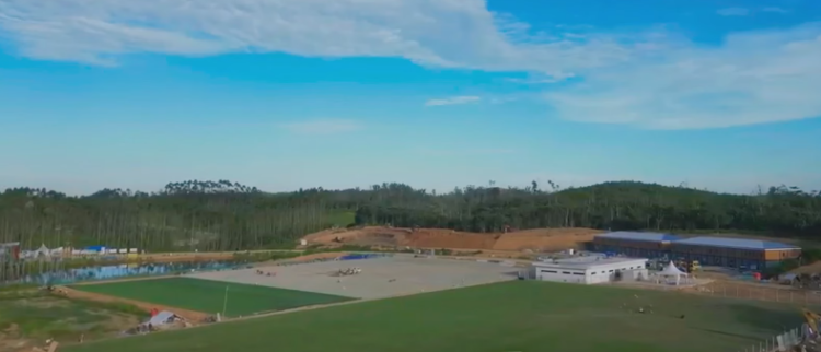 Pembangunan Training Center PSSI di IKN sudah mencapai 90 persen, Selasa 28 Mei 2024. Foto: Tangkapan layar/Youtube/Babehsan
