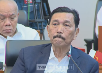 Menko Marves, Luhut Binsar Pandjaitan rapat Kerja di Banggar DPR, pada Rabu 5 Juni 2024.