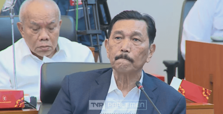 Menko Marves, Luhut Binsar Pandjaitan rapat Kerja di Banggar DPR, pada Rabu 5 Juni 2024.