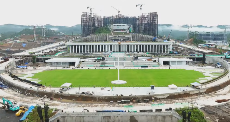 Penampakan pembangunan IKN terkini, Senin 17 Juni 2024. Foto: Tangkapan Layar/Youtube Dian Rana