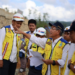 Kepala Satgas Pembangunan Infrastruktur Ibu Kota Nusantara (IKN) Kementerian PUPR, Danis H. Sumadilaga (berkacamata, pakai topi) pastikan fasilitas IKN tersedia sebelum upacara HUT RI. Foto: Dok/Instagram