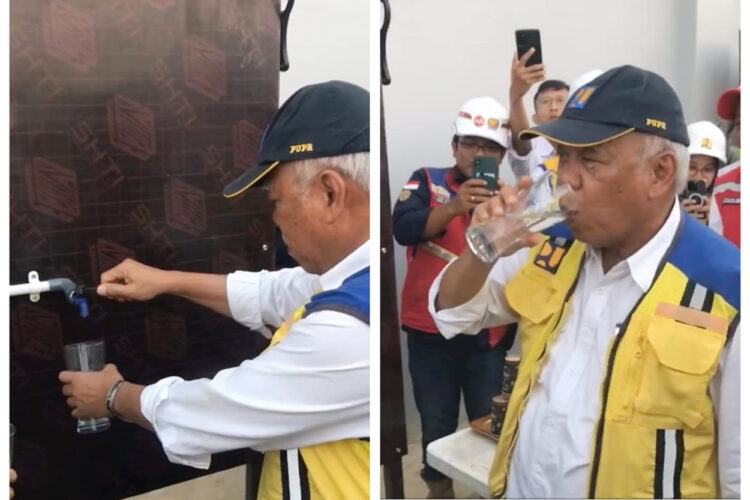 Pak Bas Minum Langsung Air dari Keran SPAM Sepaku