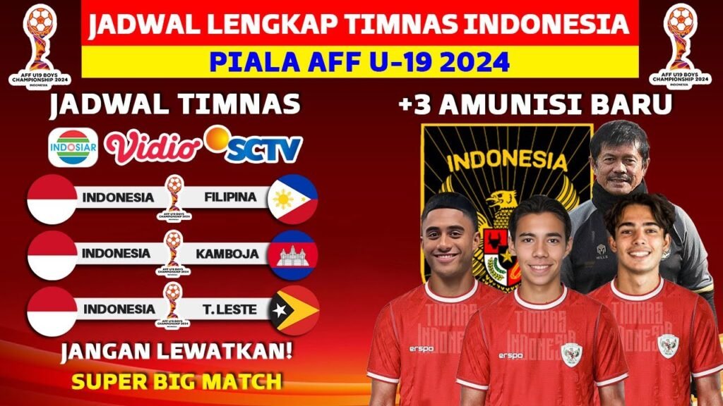 Jadwal pertandingan Piala AFF U-19 2024