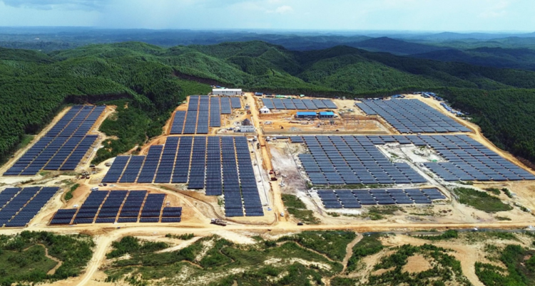 PLN Nusantara Power berhasil menyambung pembangkit listrik tenaga surya (PLTS) Ibu Kota Negara (IKN) Nusantara ke jaringan transmisi atau sinkronisasi tahap I sebesar 10 Megawatt (MW) dari total 50 MW pada Kamis (29/2). Foto: Dok/PLN
