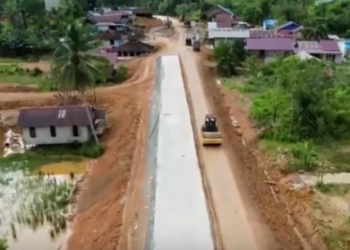 Jalan Bypass Pasar Sepaku diupayakan dapat digunakan saat upacara 17 Agustus 2024 nanti. Foto: Tangkapan Layar/Youtube