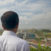 Jokowi meninjau pembangunan IKN dari View deck wing Istana Garuda, Senin 29 Juli 2024.