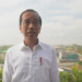 Jokowi meninjau pembangunan IKN dari View deck wing Istana Garuda, Senin 29 Juli 2024.