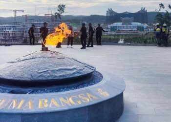 Aliran Gas Bumi Nyalakan Api Abadi di Monumen Taman Kusuma Bangsa IKN