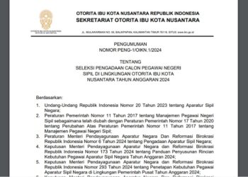 Link Pendaftaran CPNS 2024 Otorita IKN, Cek Persyaratan Lengkapnya di Sini