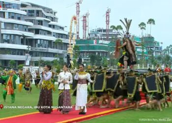 Upacara di Istana Negara IKN Dimeriahkan Lagu Puspa Warni dan Tarian Natana Borneo