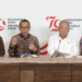 Konferensi Pers Bulan Kemerdekaan di Gedung Utama Kementerian Sekretariat Negara, Jakarta, Kamis 1 Agustus 2024. (kiri ke Kanan) Pj Gubernur DKI Jakarta Heru Budi, Mensesneg Pratikno, Plt OIKN Basuki Hadimuljono, Wakil Plt OIKN Raja Juli.