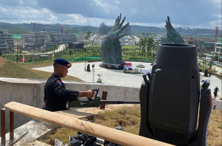 Detasemen Gegana Brimob Polda Kaltim melakukan sterilisasi di berbagai tempat IKN, Rabu 14 Agustus 2024. Foto: Humas Polri