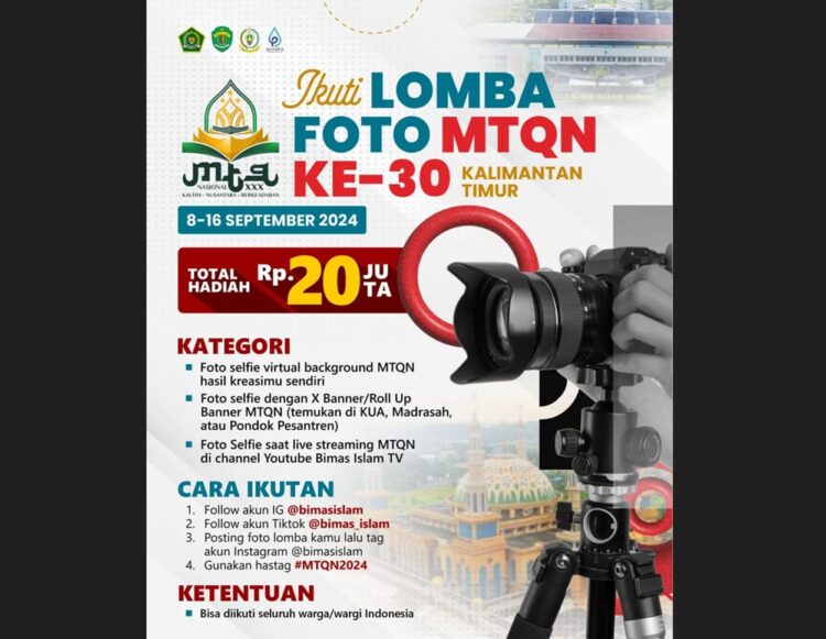Lomba Selfie MTQN ke-30 Kaltim Berhadiah Rp 20 Juta, Gimana Caranya?
