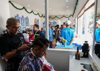 Yuk! Cukur Rambut Gratis di Serambi MyPertamina Rest Area Tol