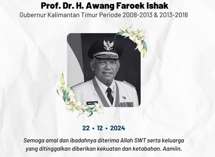 Kabar Duka, Mantan Gubernur Kalimantan Timur Awang Faroek Ishak Meninggal Dunia