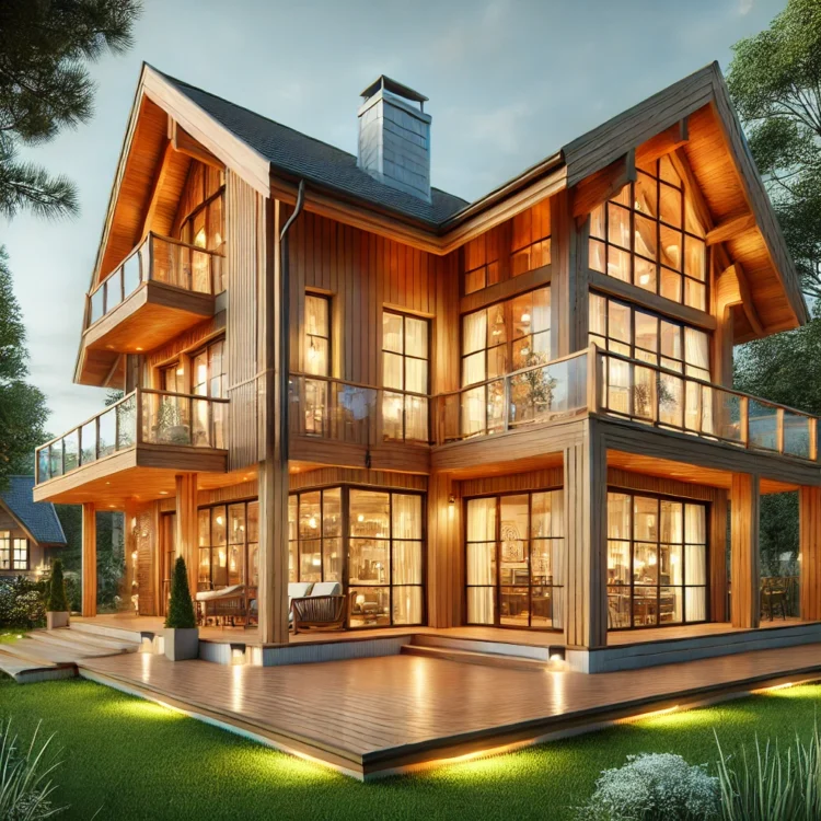 7 Tren Desain Rumah Kayu Dua Lantai Kian Populer di 2025, Estetik dan Modern
