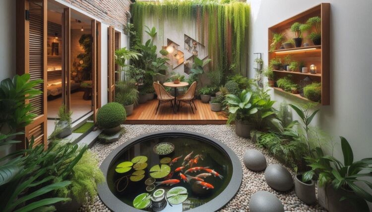 Inspirasi Taman Belakang Rumah, Lengkap dengan Kolam Ikan