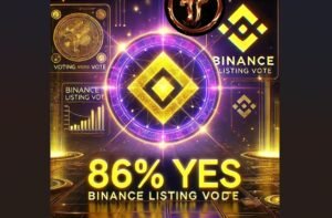 Ilustrasi hasil polling menunjukkan 86% setuju Binance listing Pi Coin