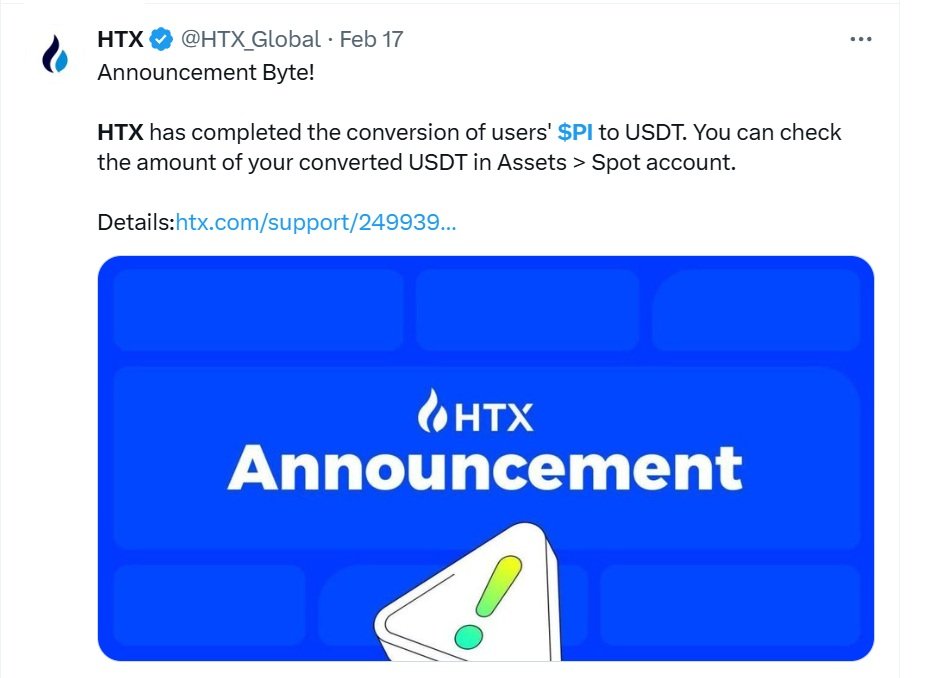 HTX Konversi PI ke USDT