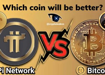 Ilustrasi Pi Coin vs Bitcoin dalam bursa kripto