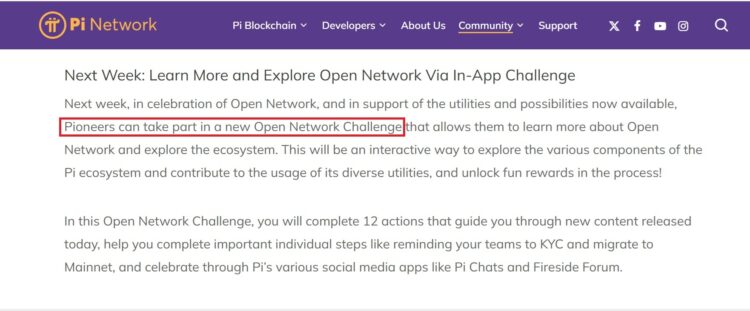 Ilustrasi Open Network Challenge Pi Network dengan hadiah menarik untuk Pioneer
