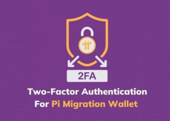 "Ilustrasi proses otentikasi dua faktor (2FA) di Pi Network untuk migrasi Mainnet