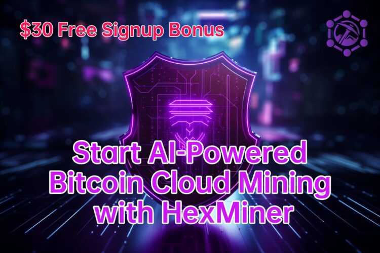 Ilustrasi penambangan cloud Bitcoin dengan HEXminer
