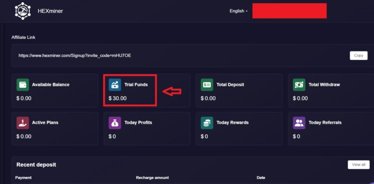 Contoh penghasilan dari kontrak penambangan di HEXminer