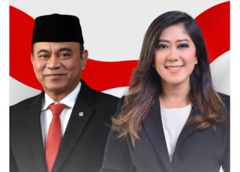 Potret Menteri Koperasi Budi Arie Setiadi dan Menteri Kominfo Meutya Hafid