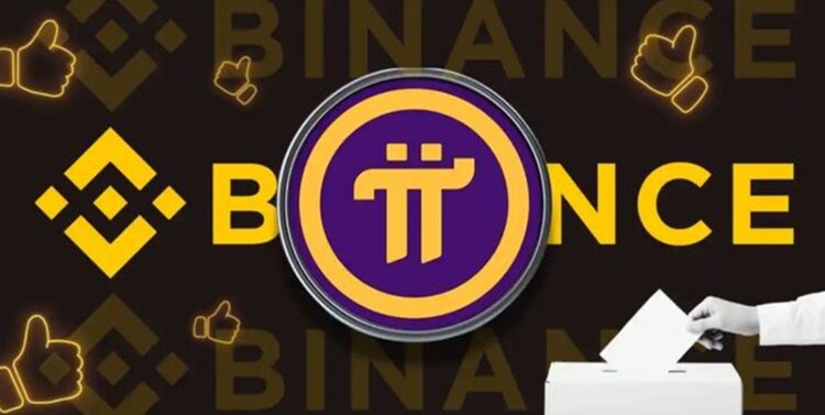 Tampilan antarmuka voting Binance Vote to List Pi Network