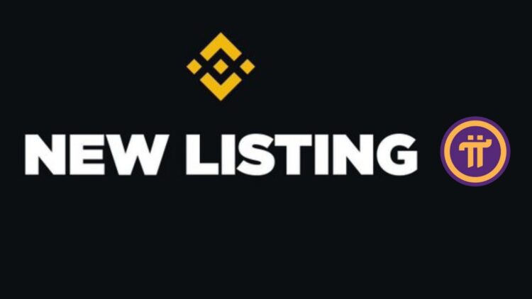 Ilustrasi Pi Coin dengan latar belakang logo Binance