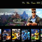 Ilustrasi karakter game Web3 sedang memegang koin kripto dan NFT di lingkungan metaverse