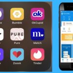 Ilustrasi smartphone menampilkan aplikasi kencan dengan notifikasi saldo DANA masuk
