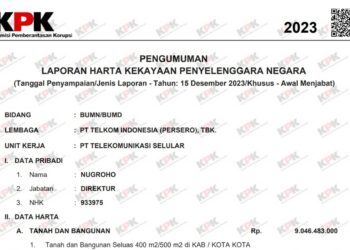 LHKPN ungkap harta Dirut Telkomsel Nugroho mencapai Rp84 miliar dengan kas Rp43 miliar.