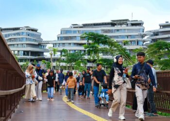 Foto pembangunan IKN dengan latar belakang kawasan inti pusat pemerintahan yang sedang berkembang
