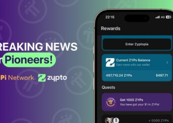 Tampilan Zypto App untuk top up Visa pakai Pi Coin