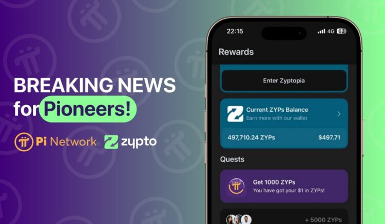 Tampilan Zypto App untuk top up Visa pakai Pi Coin