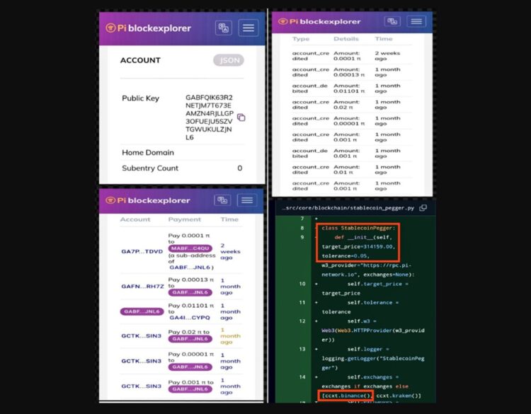 Tangkapan layar transaksi Binance Wallet di Pi Network Mainnet Block Explorer