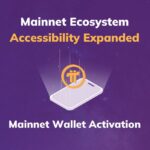 Ilustrasi aktivasi dompet Mainnet Pi Network dengan ikon blockchain