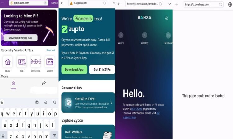Pi Network terintegrasi dengan Pi.Binance.com, Zypto, dan Banxa melalui Pi Browser