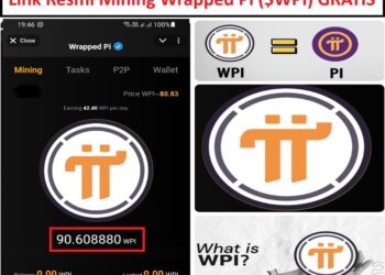 Ilustrasi link resmi mining $WPI menggunakan HP