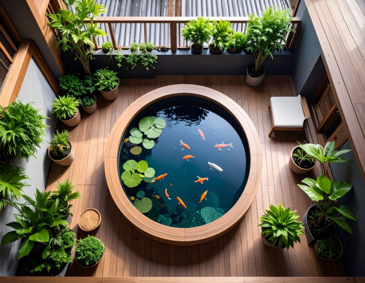 Ide Kolam Ikan di Teras Lantai Dua Rumah Minimalis: Solusi Estetika dan Relaksasi di Hunian Sederhana