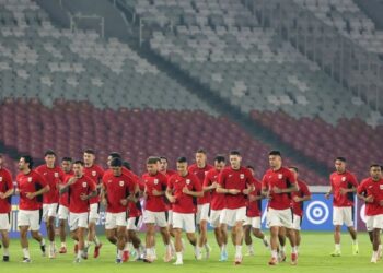 Pemain timnas Indonesia mengikuti sesi latihan di Jakarta, pada 4 Juni 2025, sehari menjelang pertandingan kualifikasi Piala Dunia FIFA 2026 Zona Asia Grup C antara China melawan Indonesia. ANTARA/Xinhua/Cen Yunpeng