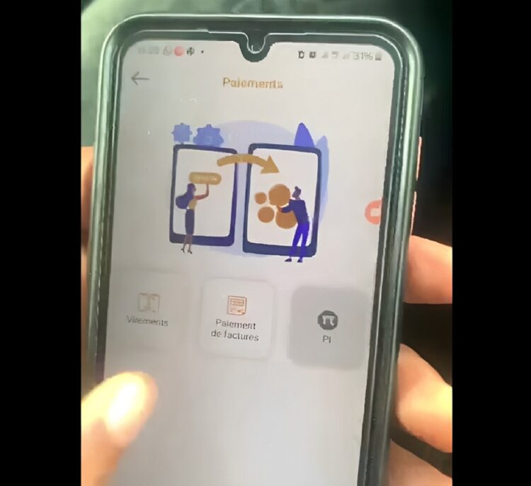 Tampilan mockup NSIA Bank Mobile Banking dengan fitur Pi Coin