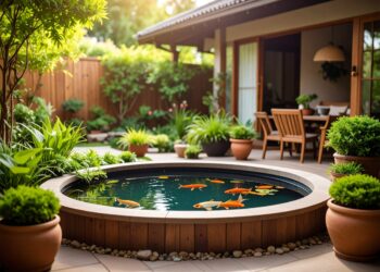 Ide Desain Kolam Ikan Mini di Halaman Dapur, Sentuhan Alami untuk Rumah Minimalis