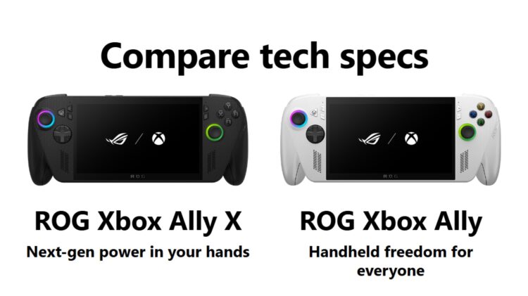 Perbandingan ROG Xbox Ally X dan Ally X