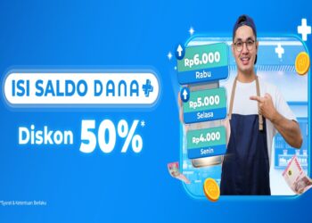 Mantap! Isi Saldo DANA+ Minimal Rp10Ribu Bisa Dapat Diskon 50%