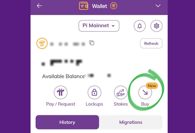 tombol buy di pi wallet