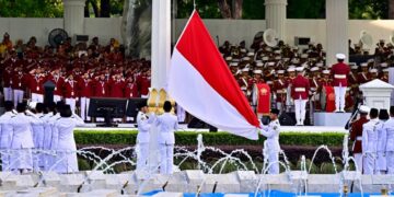 Upacara HUT ke-80 Kemerdekaan RI di Istana Merdeka.